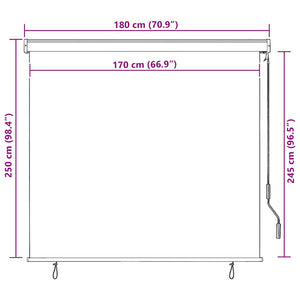 Store extérieur vidaXL 170 x 250 cm crème