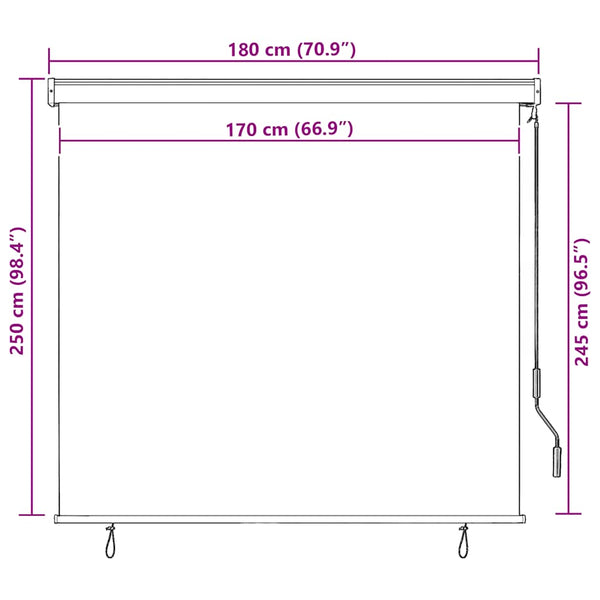 Store extérieur vidaXL 170 x 250 cm crème