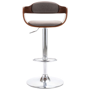 Barhocker Sperrholz und Taupe Stoff