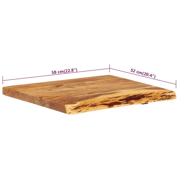 vidaXL Plan de toilette en bois d'acacia massif 58x52x3,8 cm