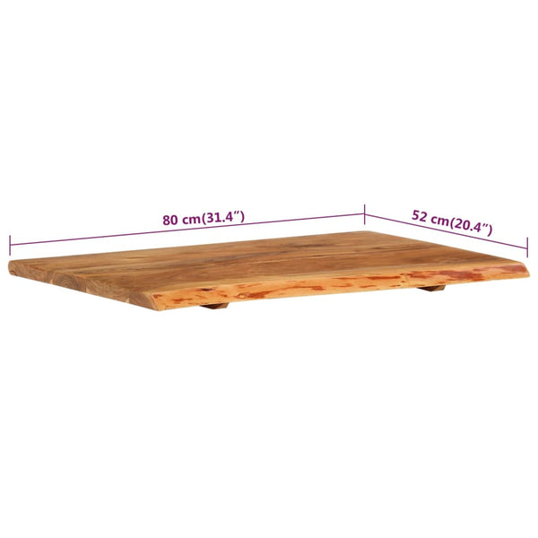 Badezimmer-Waschtischplatte Massivholz Akazie 80x52x2,5 cm
