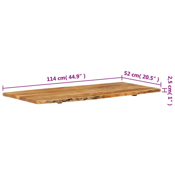 vidaXL Plan de toilette de salle de bain en bois d'acacia massif 114x52x2,5 cm