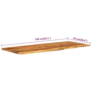 Badezimmer-Waschtischplatte Massivholz Akazie 140x52x2,5 cm