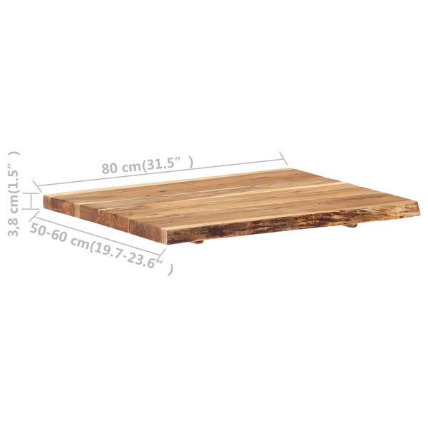 vidaXL Plateau de table Bois de Sesham massif 80x(50-60)x3,8 cm