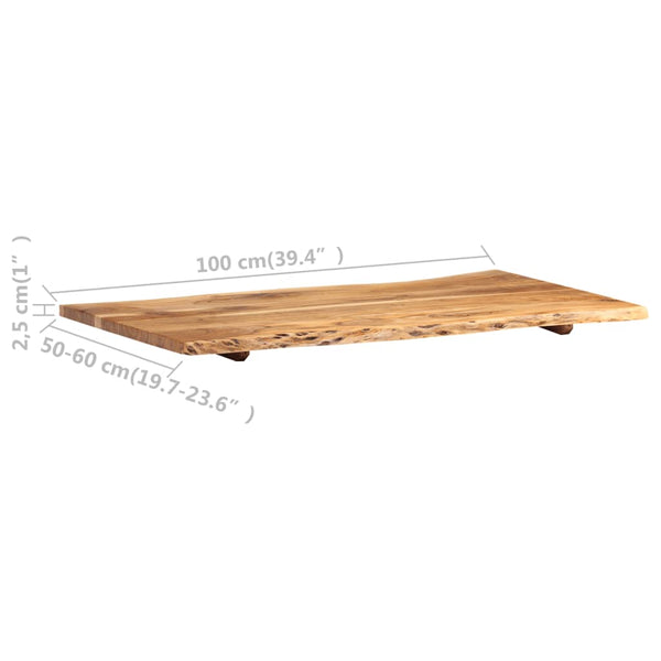 Tischplatte Massivholz Akazie 100x(50-60)x2,5 cm