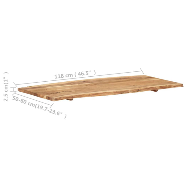 vidaXL Plateau de table en bois d'acacia massif 118x(50-60)x2,5 cm