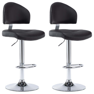 vidaXL Bar Stools 2 pcs Black Faux Leather