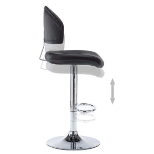 vidaXL Bar Stools 2 pcs Black Faux Leather
