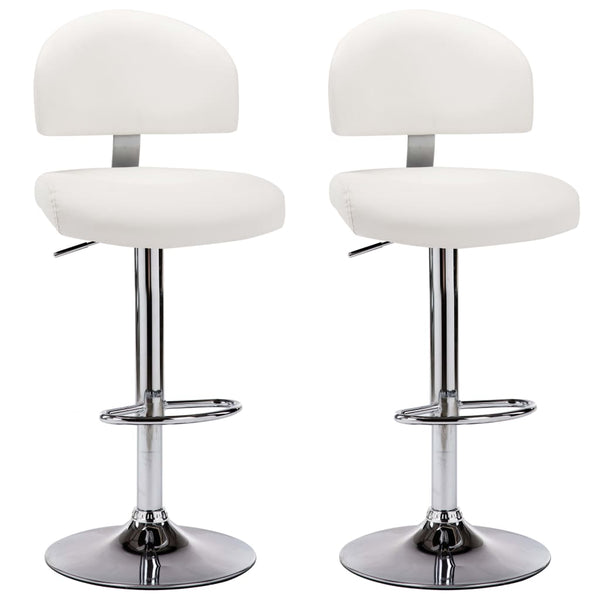 Barhocker 2 Stk. Weiß Kunstleder