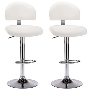 Barhocker 2 Stk. Weiß Kunstleder