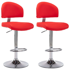 vidaXL Bar Stools 2 pcs Red Faux Leather