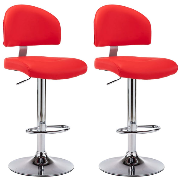 Barhocker 2 Stk. Rot Kunstleder