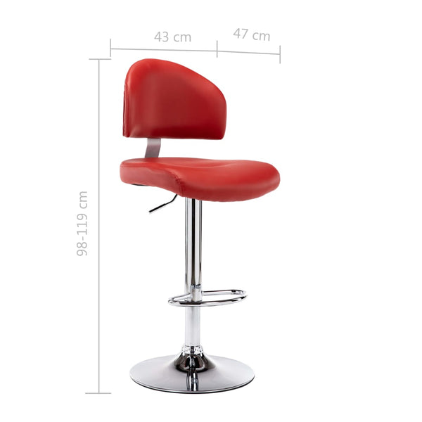 vidaXL Bar Stools 2 pcs. Wine Red Faux Leather