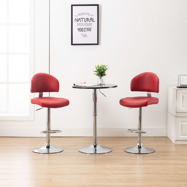 vidaXL Bar Stools 2 pcs. Wine Red Faux Leather