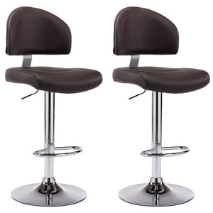 Barhocker 2 Stk. Braun Kunstleder