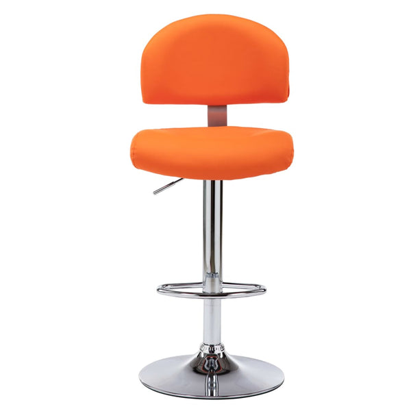 Barhocker 2 Stk. Orange Kunstleder
