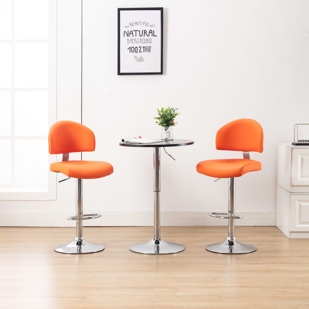 vidaXL Tabourets de bar 2 pcs Similicuir Orange