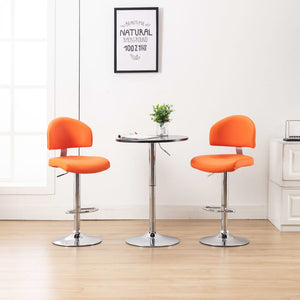 Barhocker 2 Stk. Orange Kunstleder