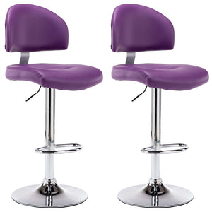 Barhocker 2 Stk. Lila Kunstleder
