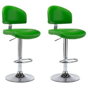 vidaXL Tabourets de bar 2 pcs Vert Similicuir