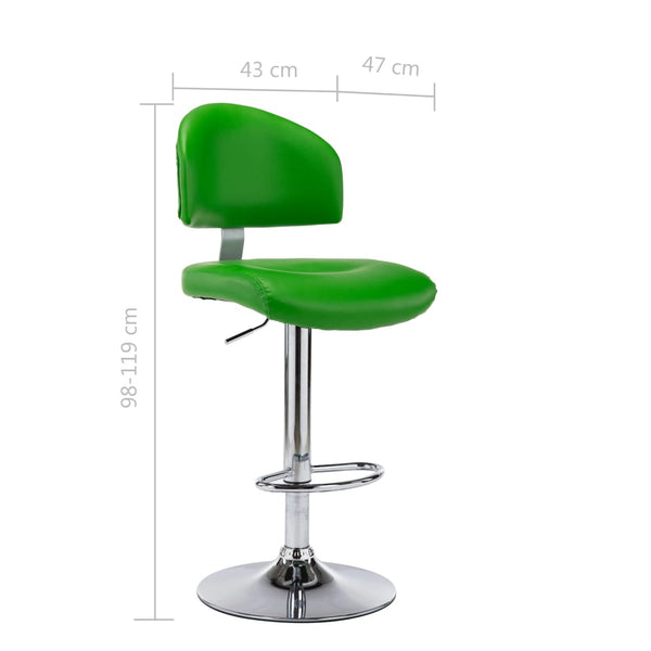vidaXL Tabourets de bar 2 pcs Vert Similicuir