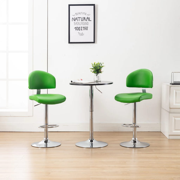 vidaXL Tabourets de bar 2 pcs Vert Similicuir