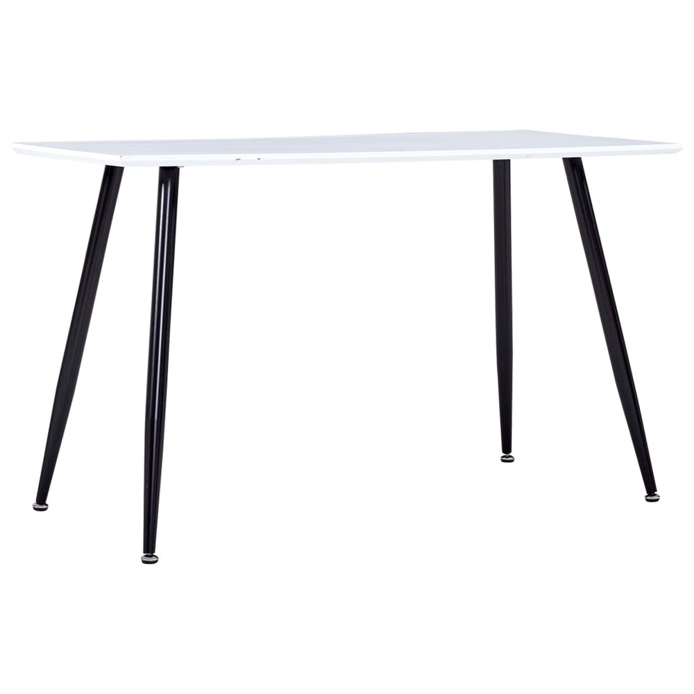 vidaXL Table de salle à manger blanc et noir 120 x 60 x 74 cm MDF