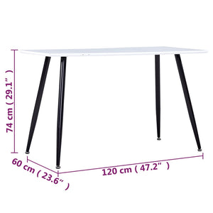 Esstisch Weiß und Schwarz 120×60×74 cm MDF