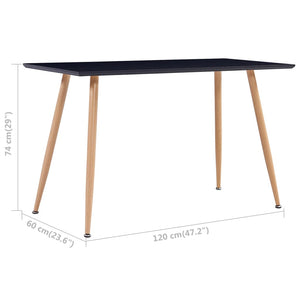 Esstisch Schwarz und Eichefarben 120×60×74 cm MDF
