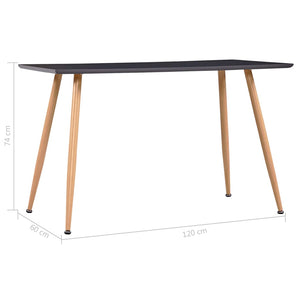 vidaXL Table de salle à manger Gris et Chêne 120×60×74 cm MDF