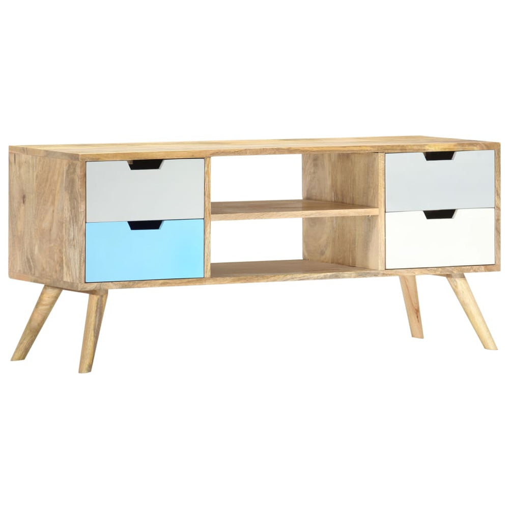 vidaXL Meuble TV 110 x 35 x 48 cm Bois de manguier massif