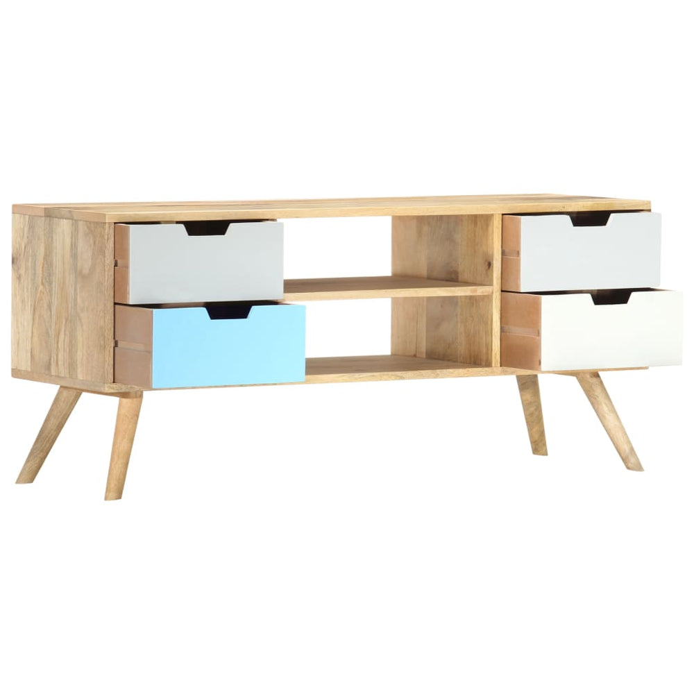 vidaXL Meuble TV 110 x 35 x 48 cm Bois de manguier massif