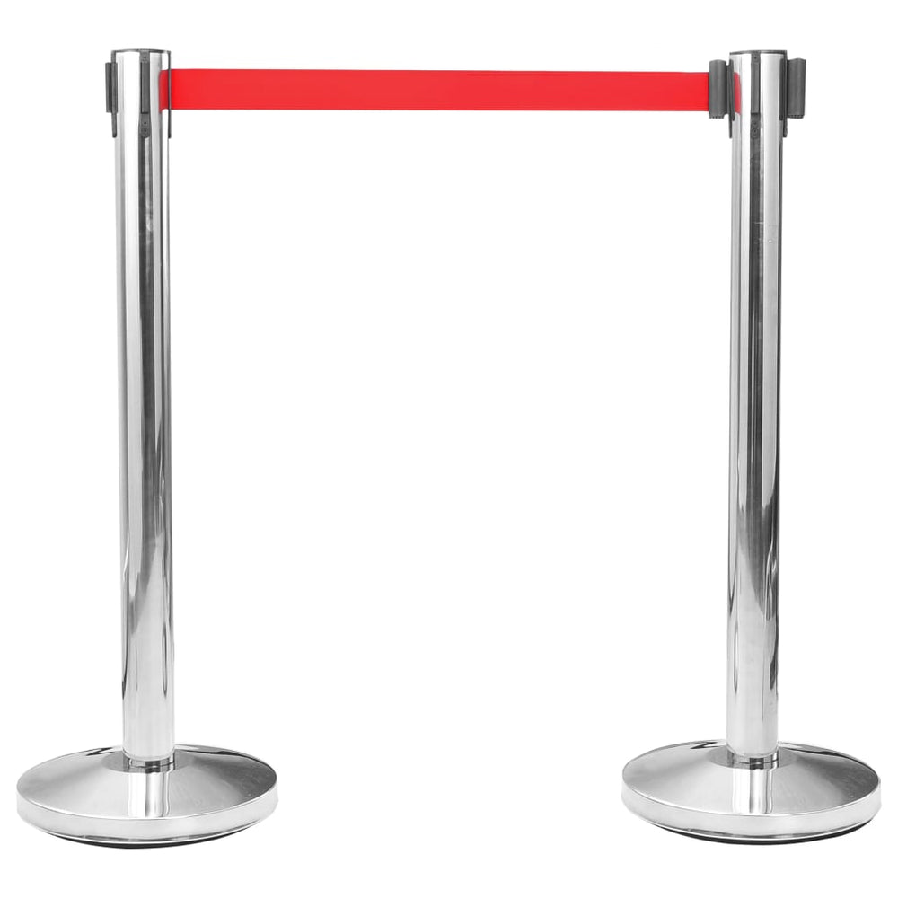 vidaXL Stainless Steel Crowd Control Barrier Silver