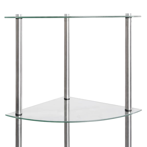 Regal mit 6 Ablagen Transparent 30x30x160 cm Hartglas