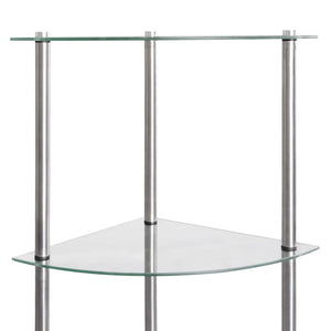 Regal mit 6 Ablagen Transparent 30x30x160 cm Hartglas