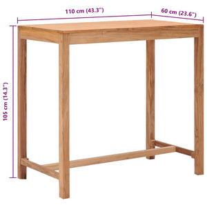 Outdoor-Bartisch 110x60x105 Massivholz Teak