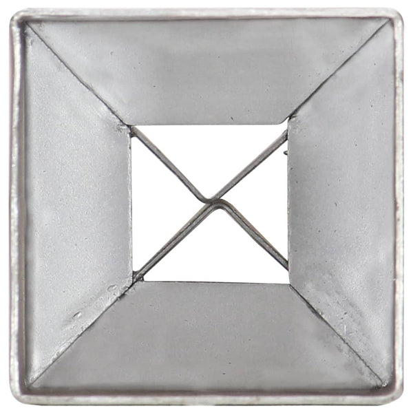 Erdspieße 6 Stk. Silbern 7 x 7 x 75 cm Verzinkter Stahl