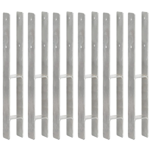 Pfostenträger 6 Stk. Silbern 7×6×60 cm Verzinkter Stahl