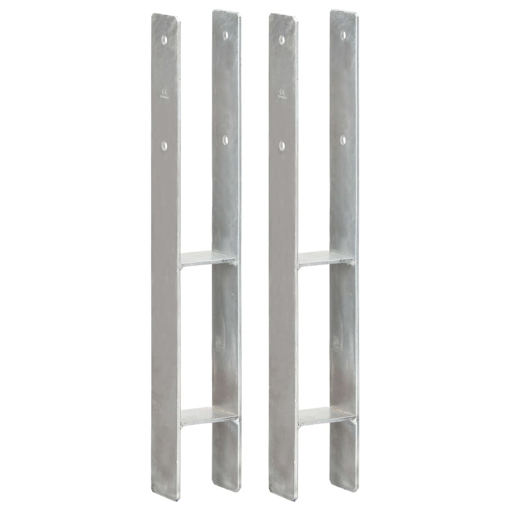 Pfostenträger 2 Stk. Silbern 8×6×60 cm Verzinkter Stahl