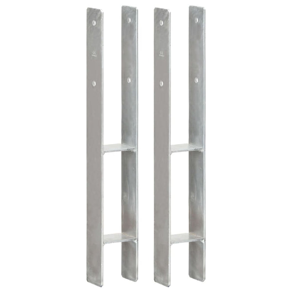 Pfostenträger 2 Stk. Silbern 8×6×60 cm Verzinkter Stahl