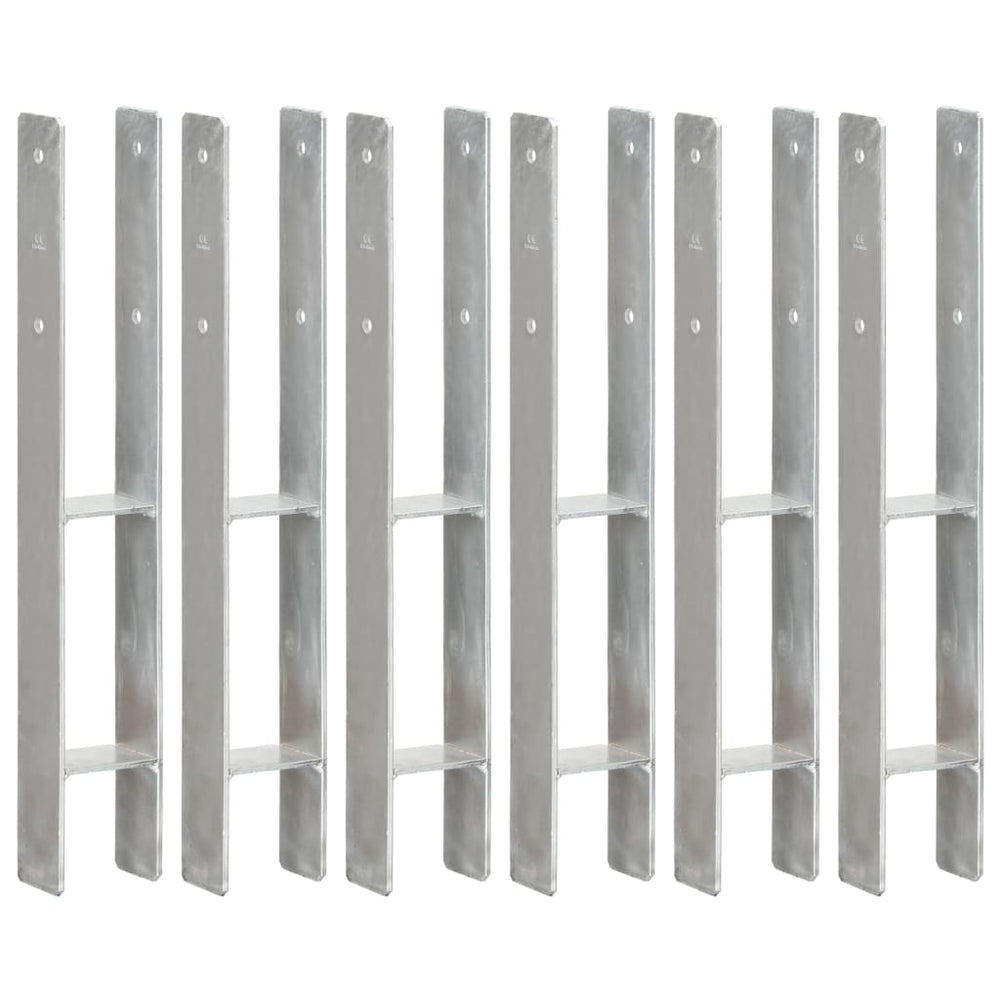 Pfostenträger 6 Stk. Silbern 8×6×60 cm Verzinkter Stahl