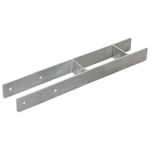 Pfostenträger 2 Stk. Silbern 9×6×60 cm Verzinkter Stahl