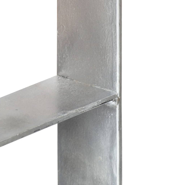 Pfostenträger 2 Stk. Silbern 9×6×60 cm Verzinkter Stahl