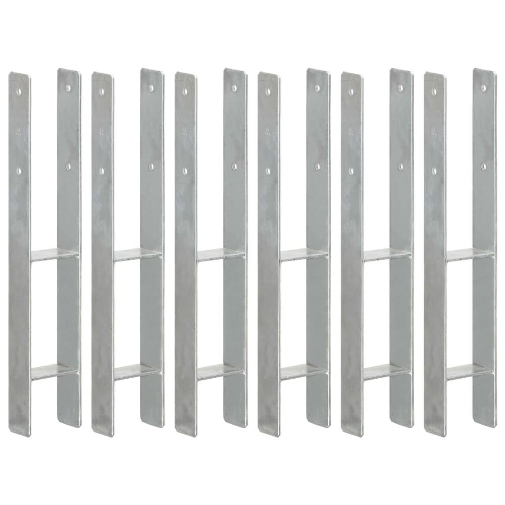 Pfostenträger 6 Stk. Silbern 9×6×60 cm Verzinkter Stahl