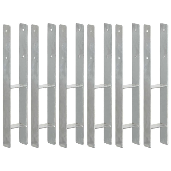Pfostenträger 6 Stk. Silbern 9×6×60 cm Verzinkter Stahl