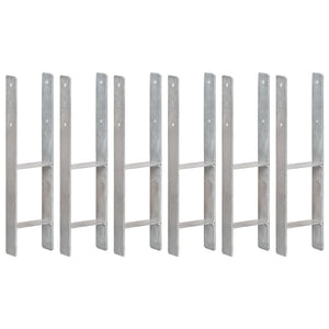 Pfostenträger 6 Stk. Silbern 14×6×60 cm Verzinkter Stahl