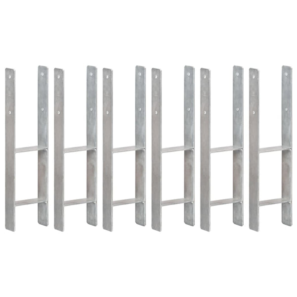 Pfostenträger 6 Stk. Silbern 14×6×60 cm Verzinkter Stahl