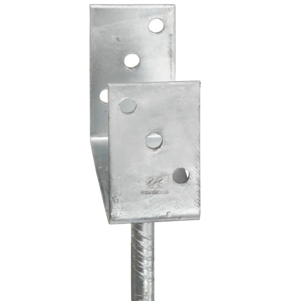 Pfostenträger 6 Stk. Silbern 10×6×30 cm Verzinkter Stahl