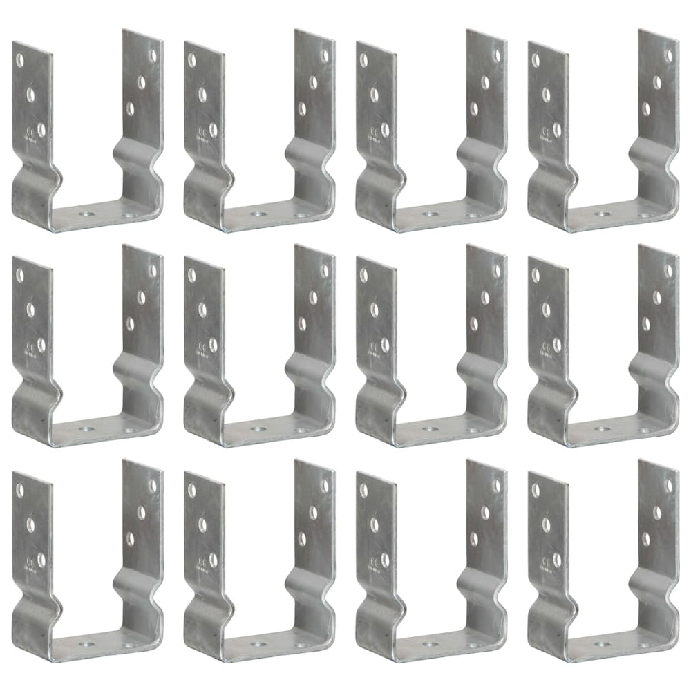 Zaunanker 12 Stück Silber 10x6x15 cm Verzinkter Stahl