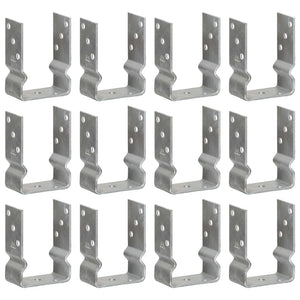 Zaunanker 12 Stück Silber 10x6x15 cm Verzinkter Stahl